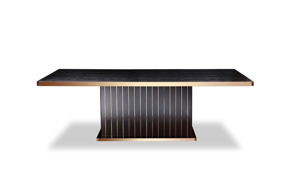 Contemporary, Modern Dining Table Talin VGUNCC842-240 in Black Crocodile Texture