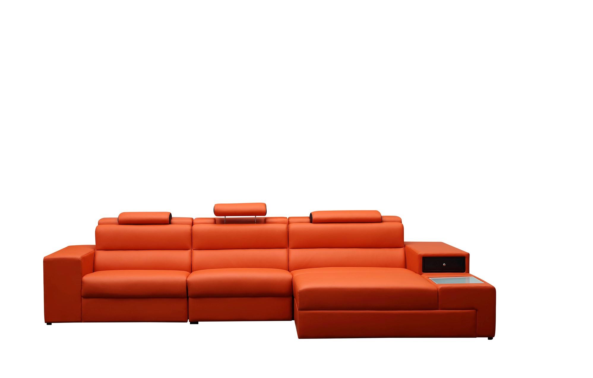 

        
VIG Furniture Divani Casa Polaris Sectional Sofa Orange Bonded Leather 00840729101103
