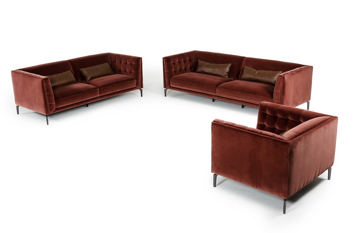 

    
VIG Divani Casa Ansted Modern Brown Velour Fabric Sofa Set 3Pcs Contemporary

