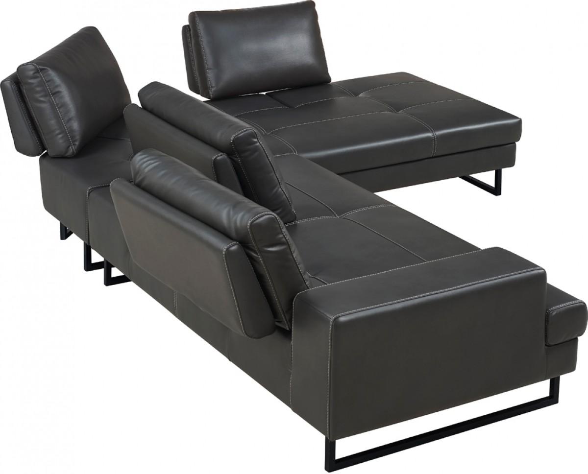 

    
Grey Leatherette Sectional Sofa RHC VIG Divani Casa Bowery Modern
