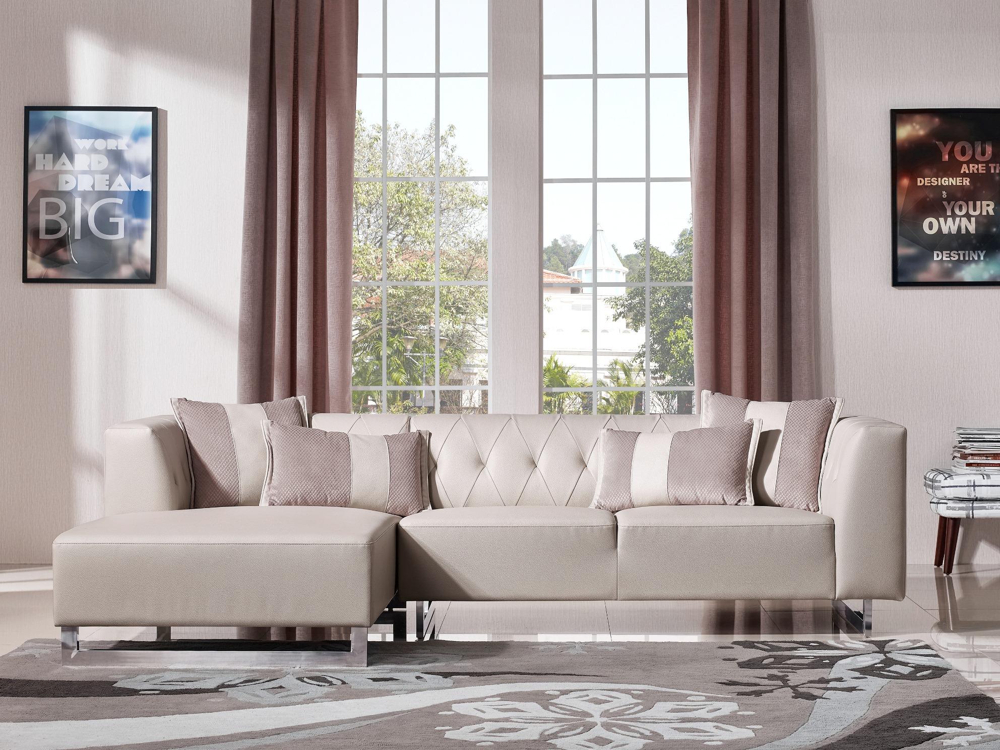 

    
Modern Leatherette & Fabric Sectional Sofa Left VIG Divani Casa Carolina
