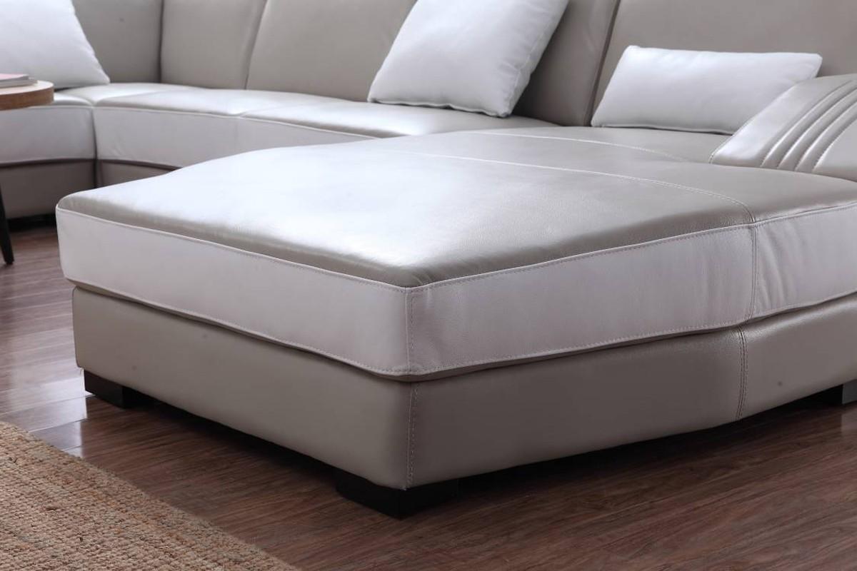

    
VIG Divani Casa Charlie Modern Light Grey-White Leather Sectional Sofa w Ottoman
