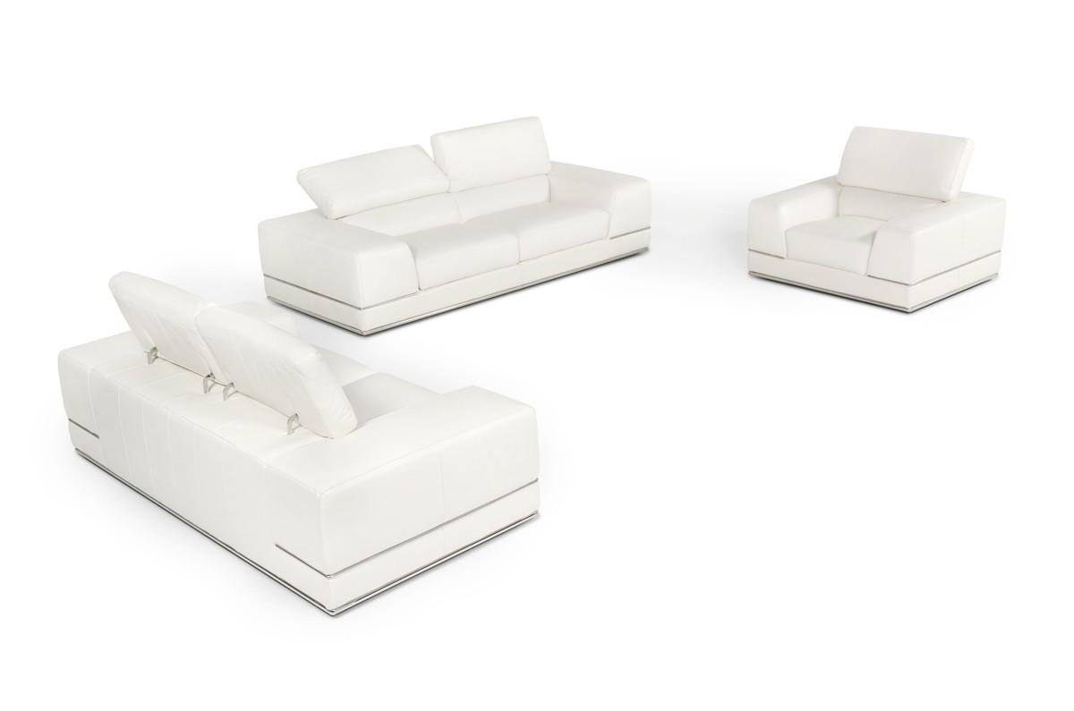 

    
VIG Divani Casa Chrysanthemum White Genuine Leather Sofa Set 3 Pcs Contemporary
