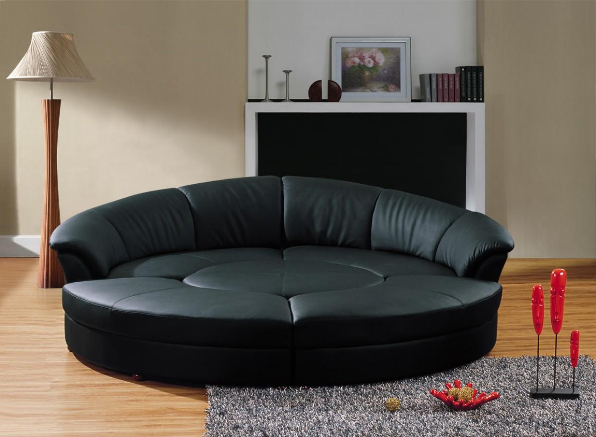 

    
Black Bonded Leather Circular Sectional Sofa Set 5Pcs VIG Divani Casa Circle
