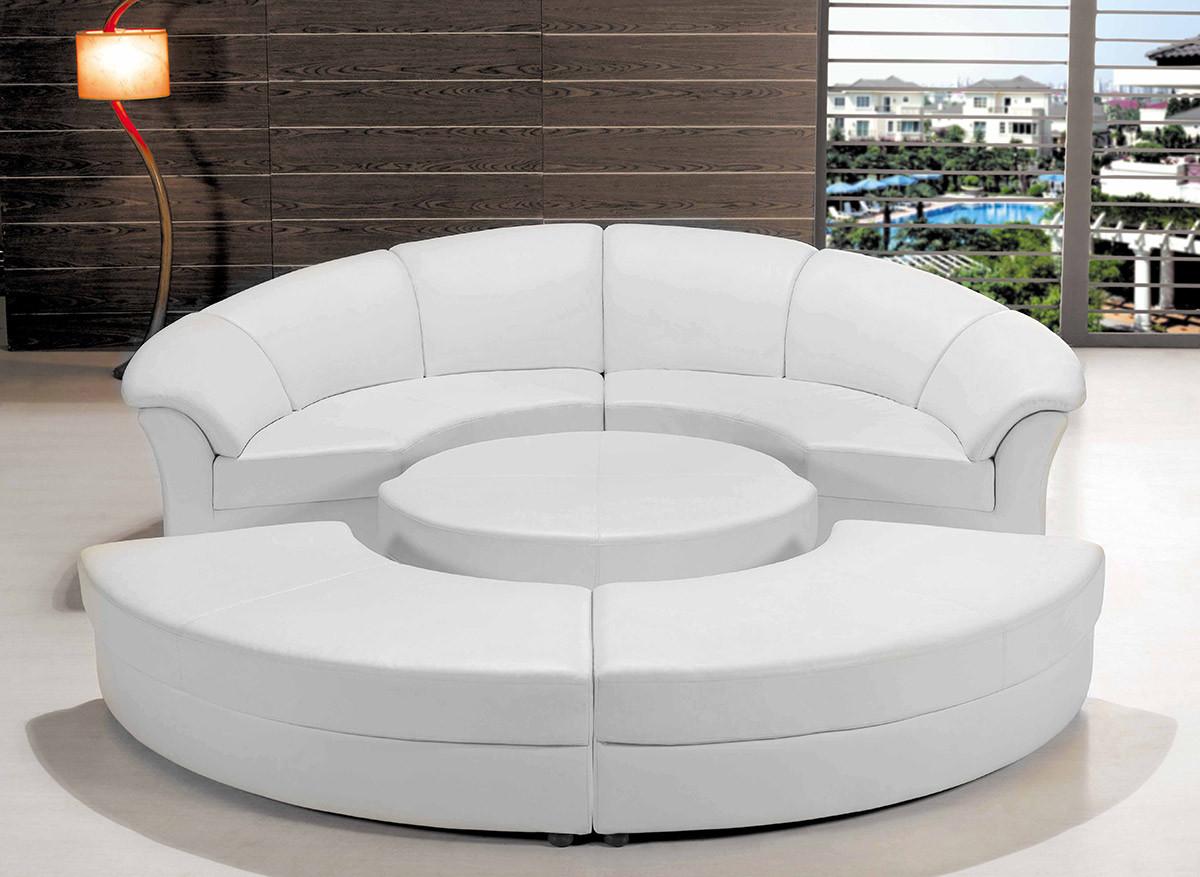 

    
White Bonded Leather Circular Sectional Sofa Set 5Pcs VIG Divani Casa Circle
