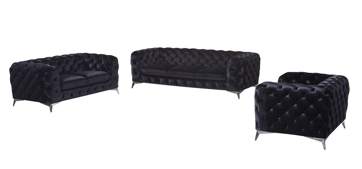 

    
Black Velour Tufted Sofa Set 3Pcs Traditional  VIG Divani Casa Delilah SPECIAL ORDER
