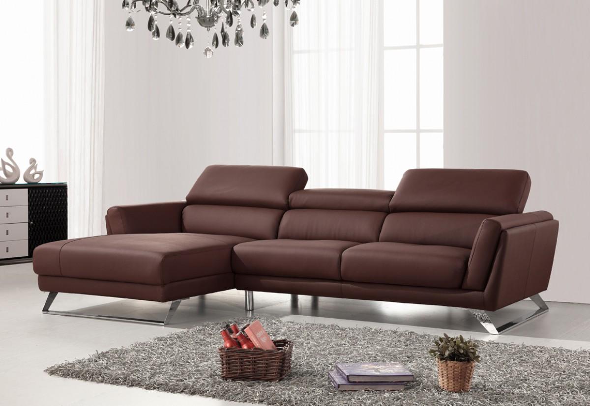 

    
VIG Divani Casa Doss Modern Brown Eco-Leather Sectional Sofa Left Facing Chaise
