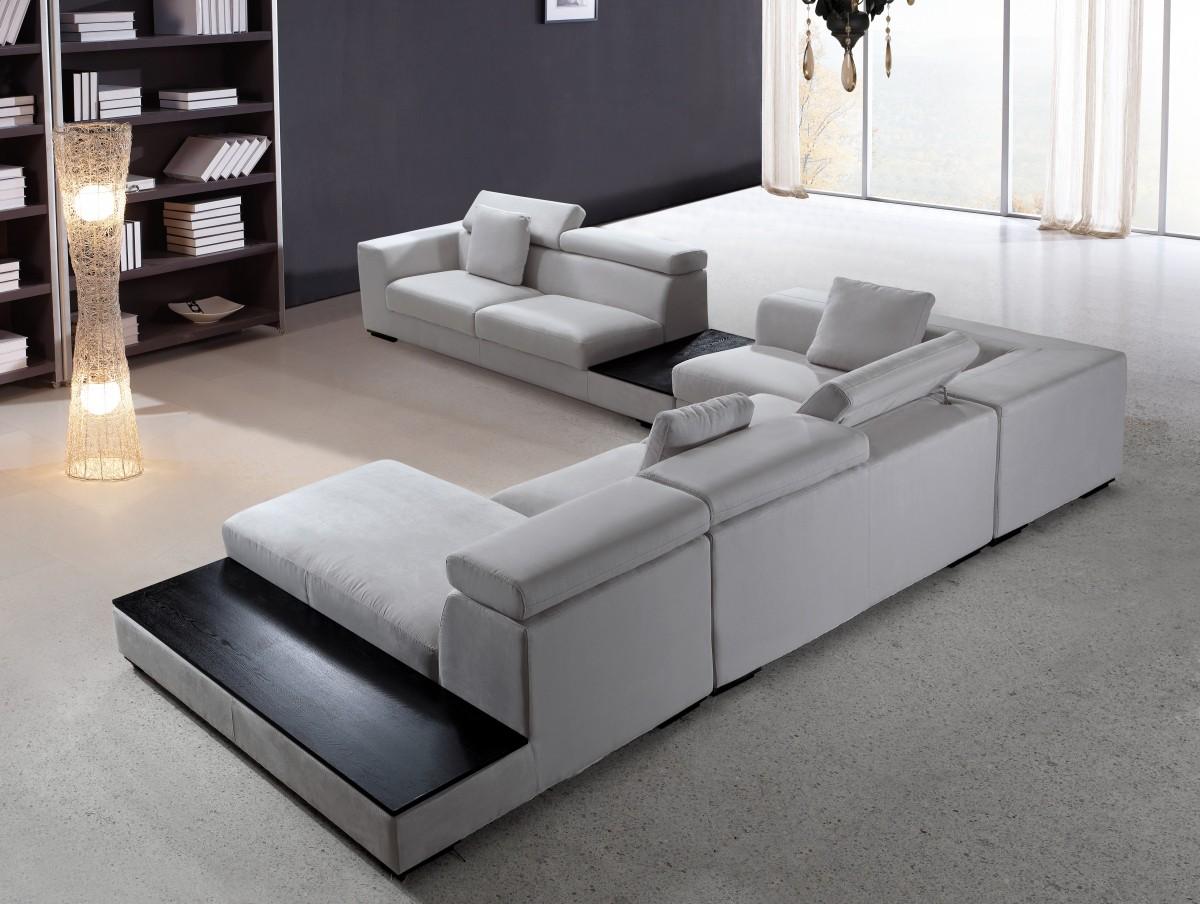 

    
VIG Divani Casa Forte Gray Microfiber Modular Living Room Sectional Sofa
