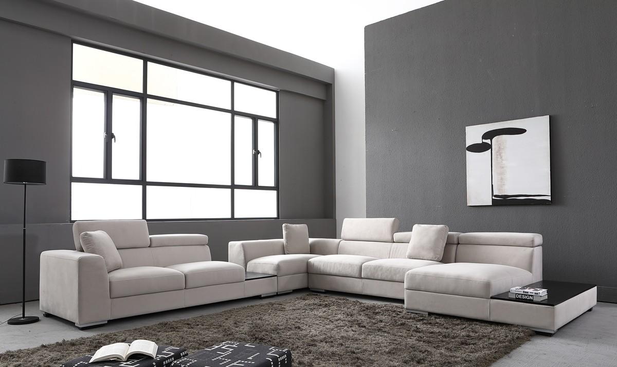 

    
VIG Divani Casa Forte Gray Microfiber Modular Living Room Sectional Sofa
