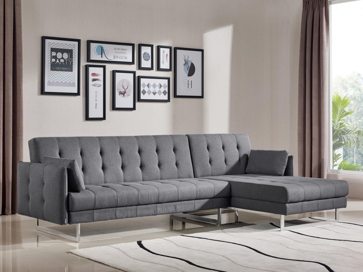 

    
Grey Fabric Sectional Sofa Bed Contemporary VIG Divani Casa Lennox Modern
