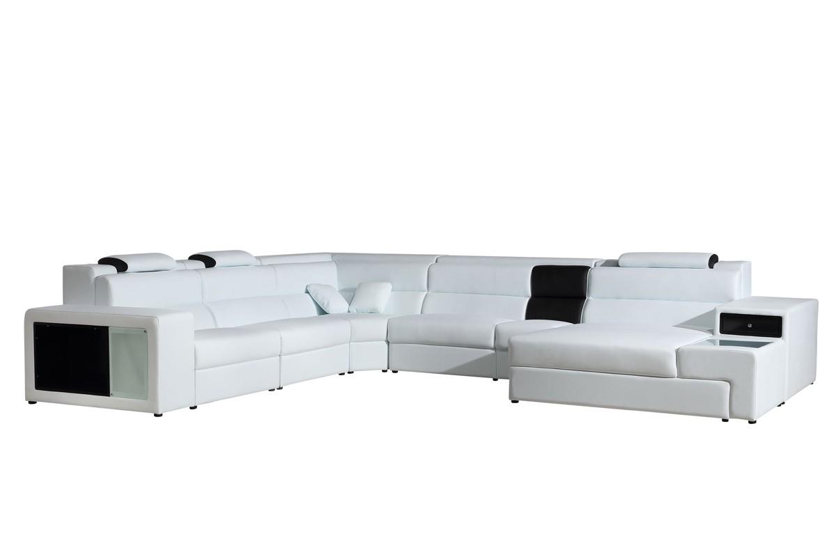 

    
White Bonded Leather Sectional Sofa Right Divani Casa Polaris VIG Contemporary
