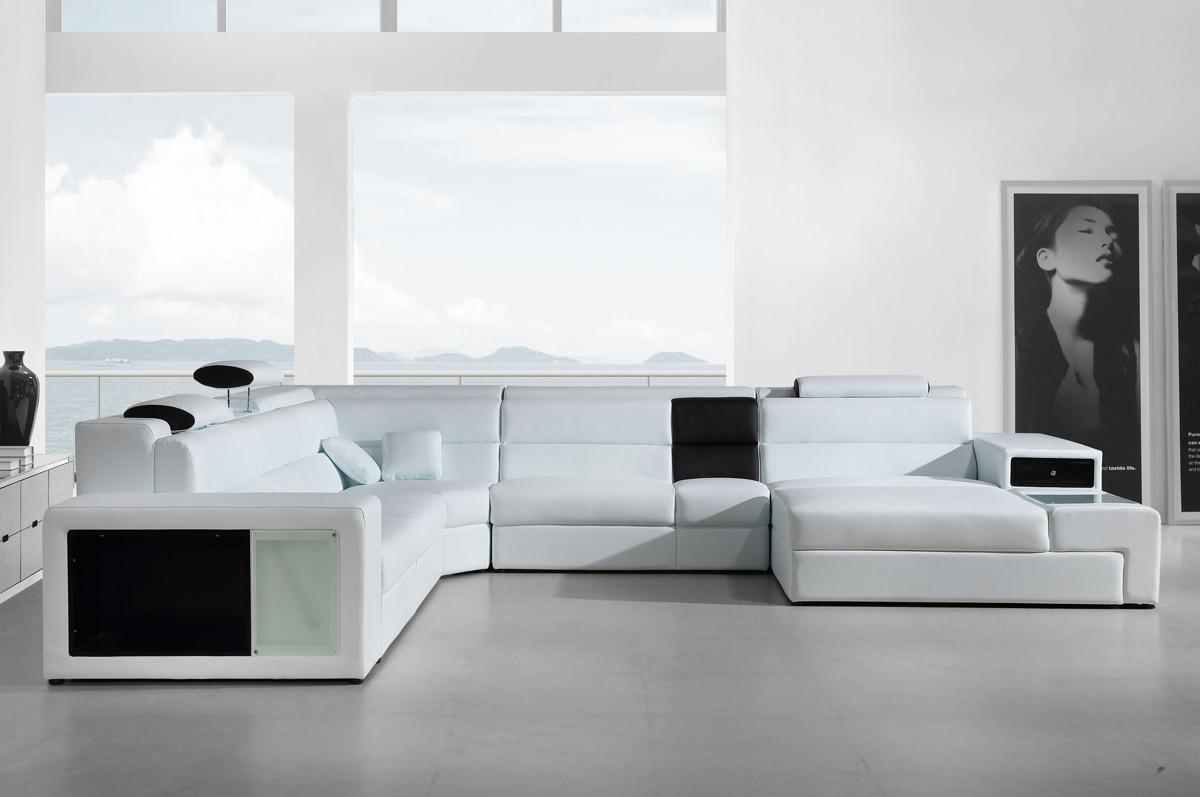 

        
VIG Furniture Divani Casa Polaris Sectional Sofa White Bonded Leather 00840729109659
