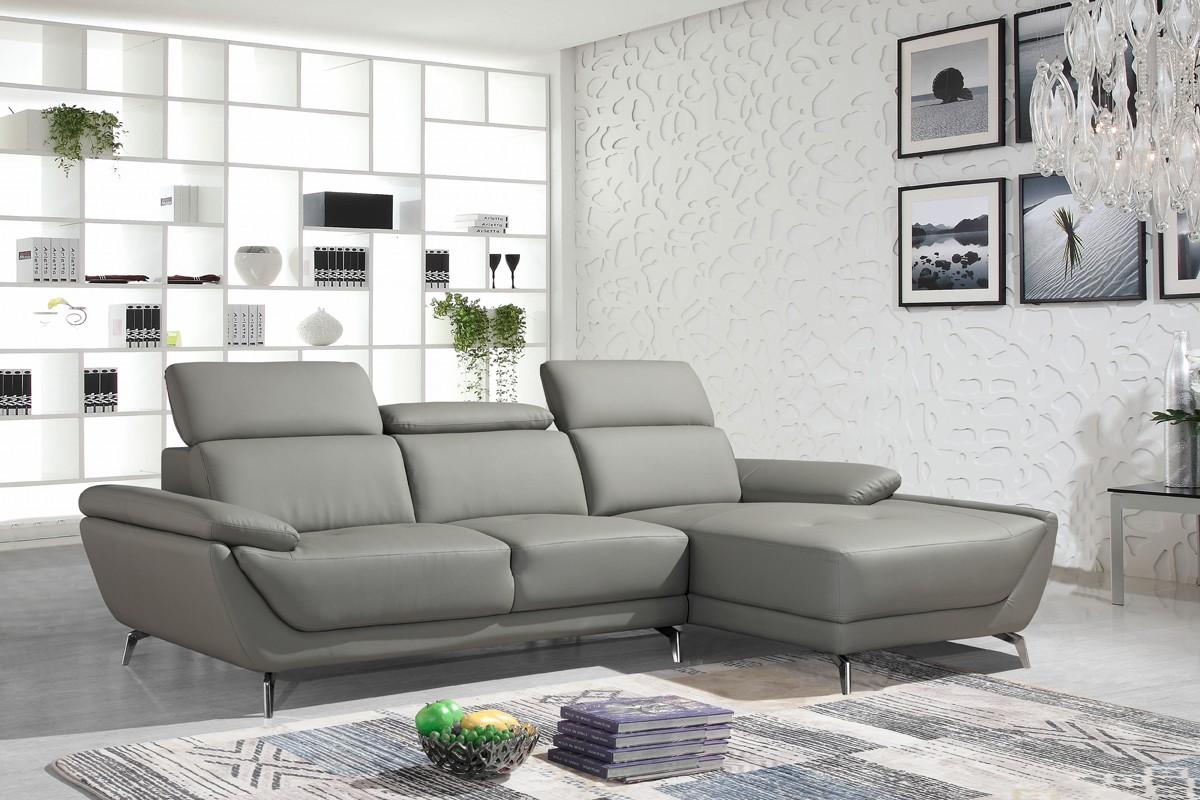 

    
VIG Divani Casa Sterling Modern Grey Eco-Leather Sectional Sofa Right Hand Chase
