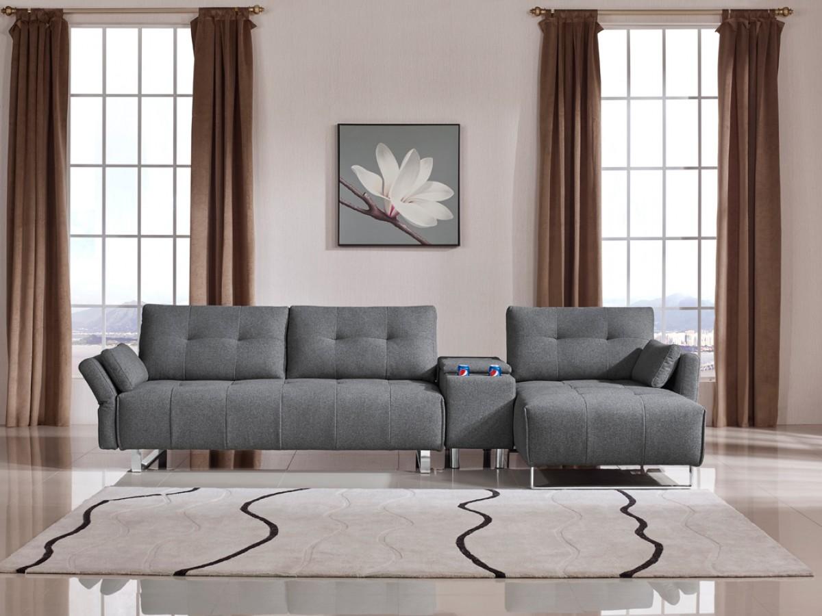 

    
Grey Fabric Sectional Sofa w/ Storage Contemporary VIGDivani Casa Testro Modern
