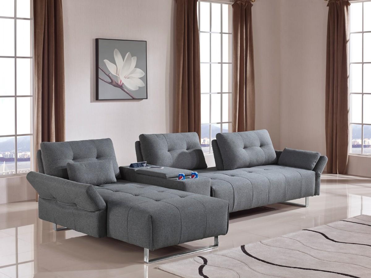 

    
Grey Fabric Sectional Sofa w/ Storage Contemporary VIGDivani Casa Testro Modern

