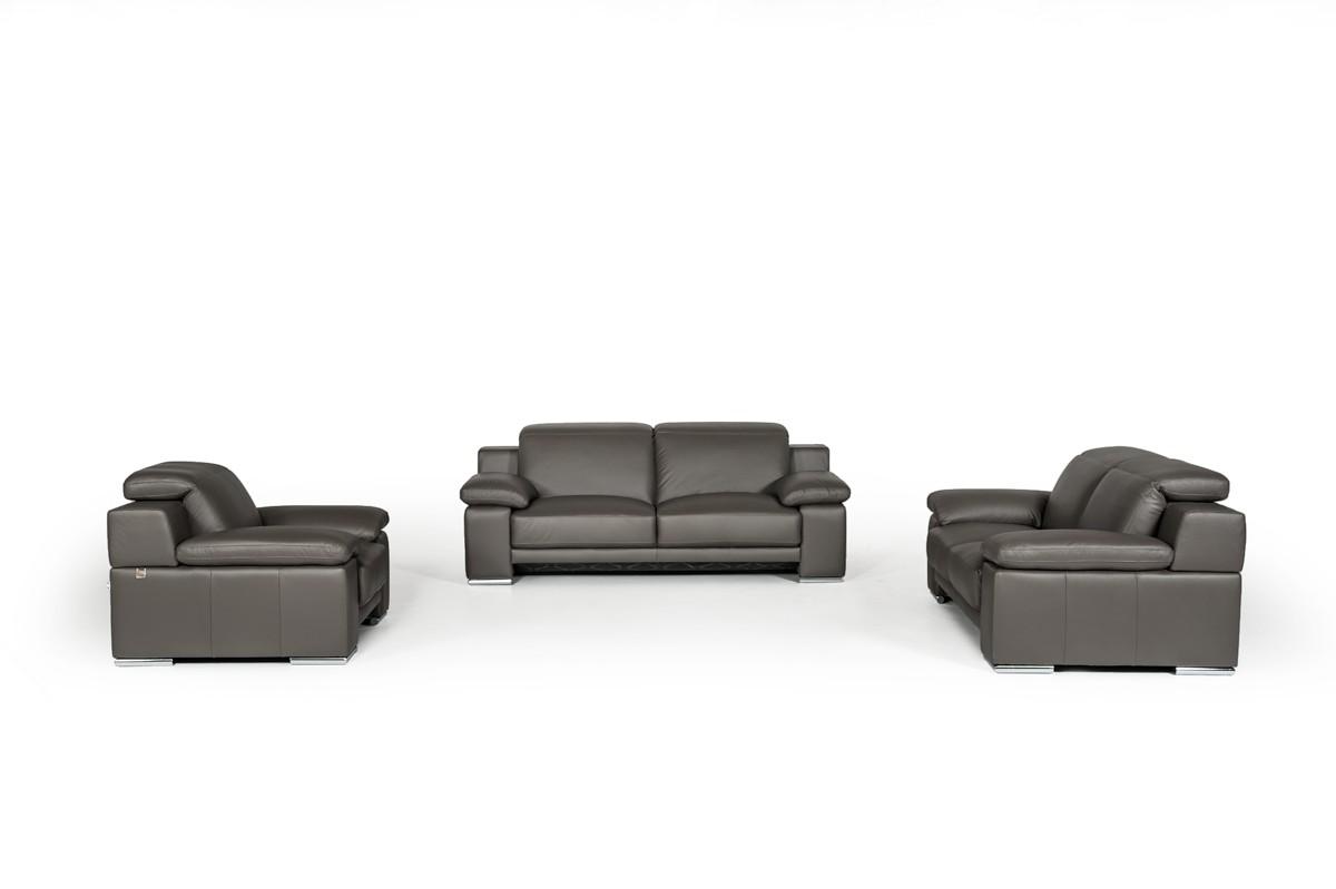 

    
Dark Grey Full Italian Leather Sofa Set 3Pcs VIG Estro Salotti Evergreen Modern
