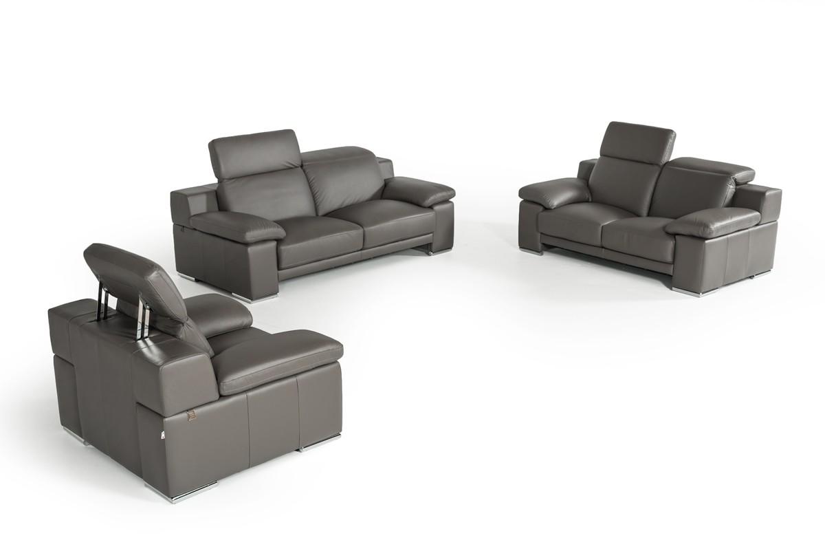 

    
Dark Grey Full Italian Leather Sofa Set 3Pcs VIG Estro Salotti Evergreen Modern
