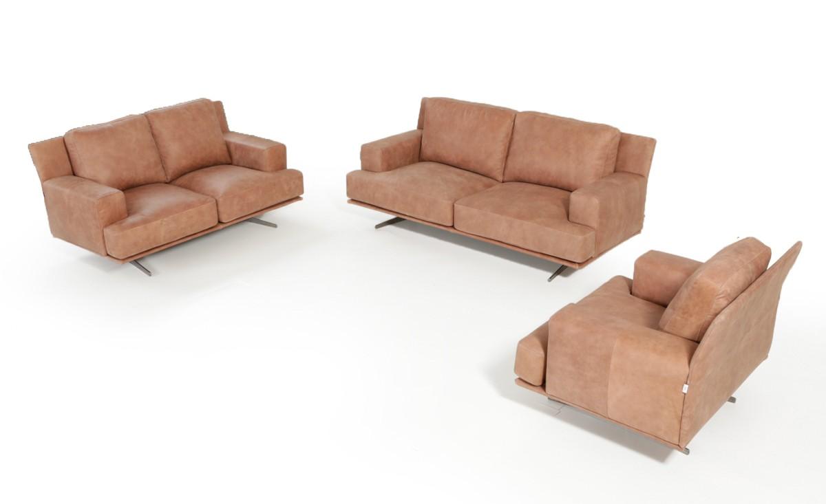 

    
Cognac Italian Full Leather Sofa Set 3Pcs Estro Salotti Foster VIG MADE IN ITALY
