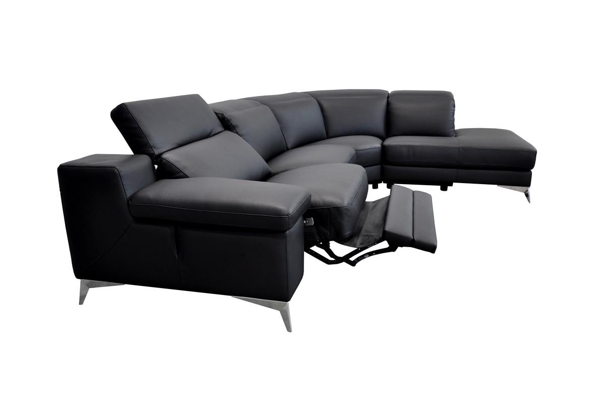 

    
VGNTHYPNOSE-BLK Black Leather Sectional Sofa Recliner VIG Estro Salotti Hypnose MADE IN ITALY

