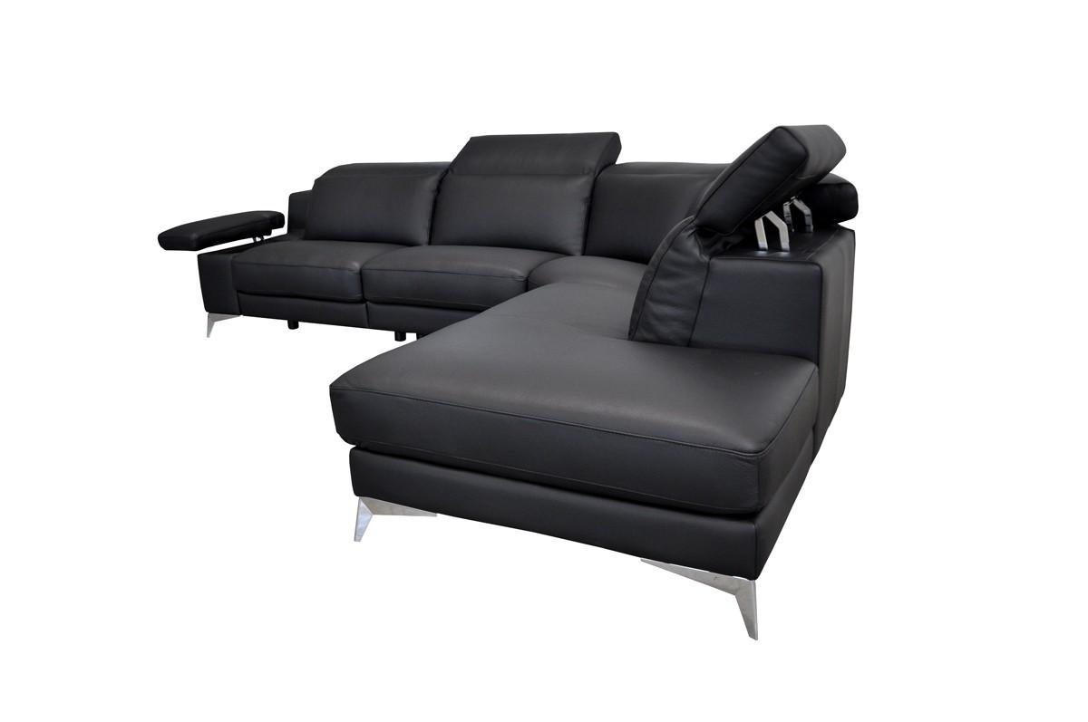 

    
Black Leather Sectional Sofa Recliner VIG Estro Salotti Hypnose MADE IN ITALY
