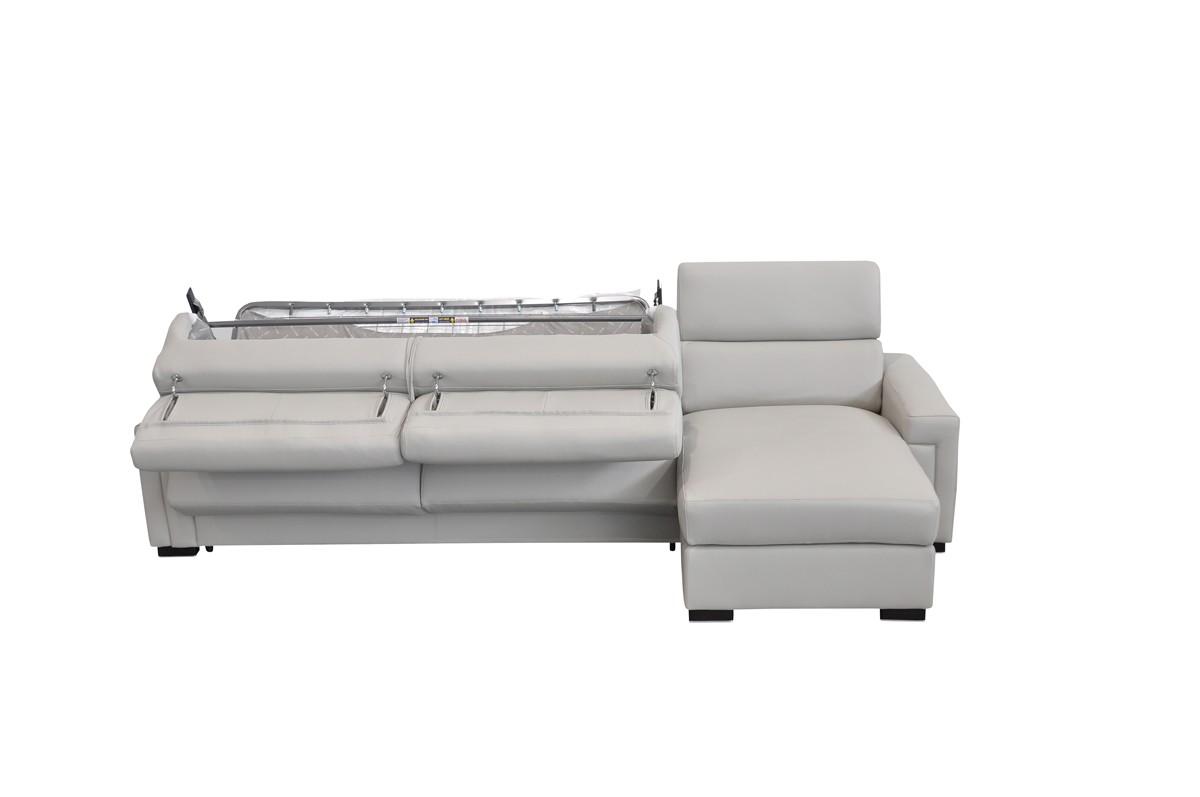 

                    
VIG Furniture Estro Salotti Sacha Sectional Sofa Bed Light Gray Italian Leather Purchase 
