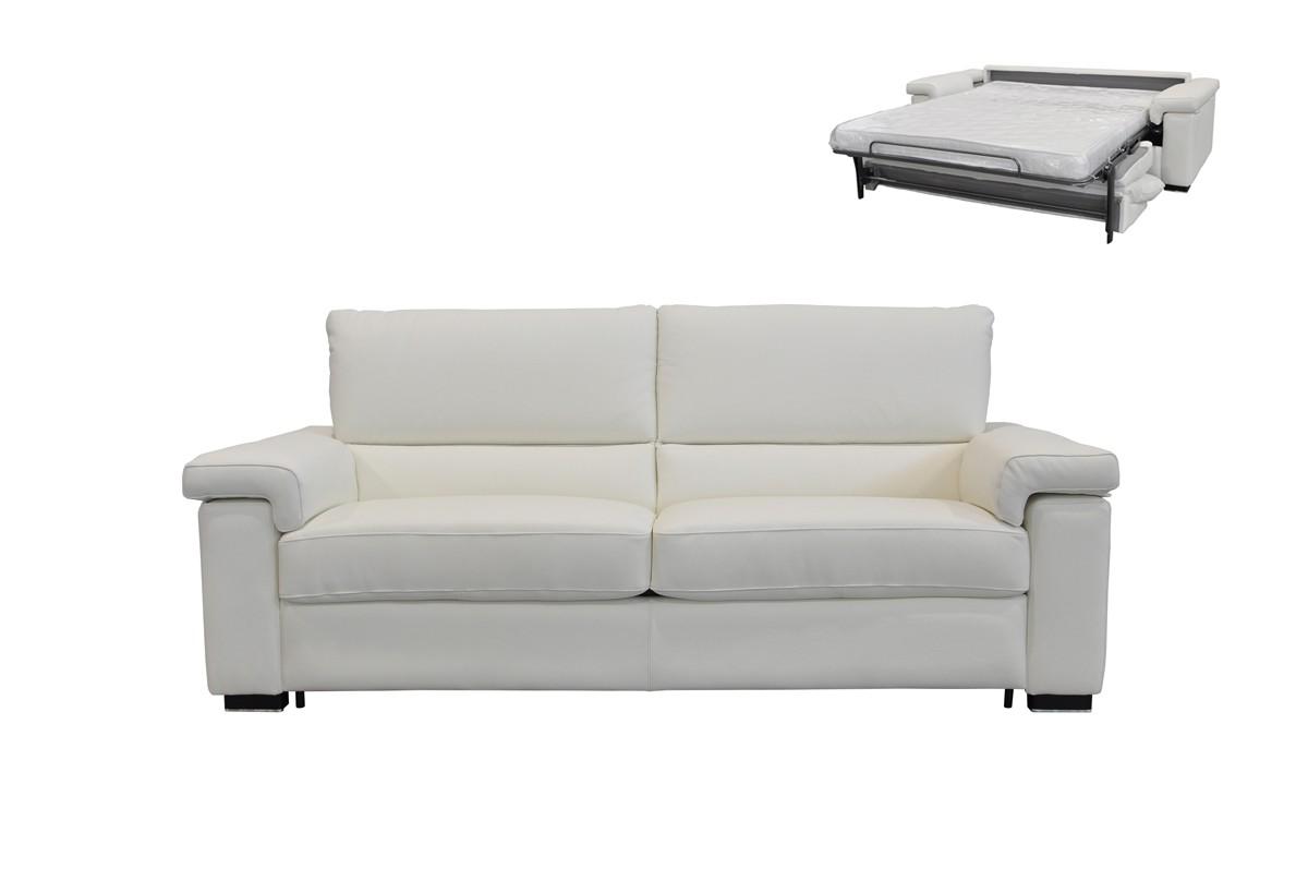 

    
White Full Italian Leather Large Sofa Bed VIG Estro Salotti Spock Modern
