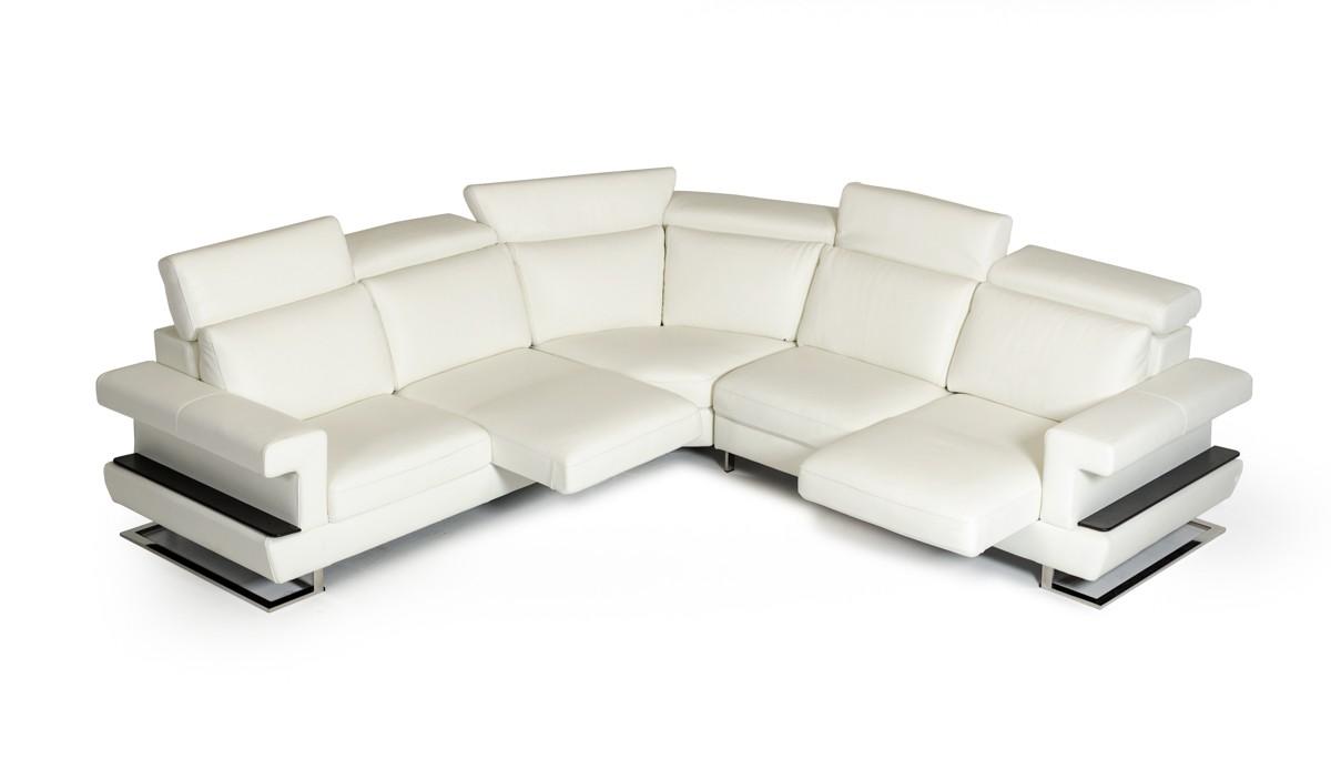 Contemporary, Modern Sectional Sofa Estro Salotti Crosby VGNTCROSBY-WHT in White Italian Leather