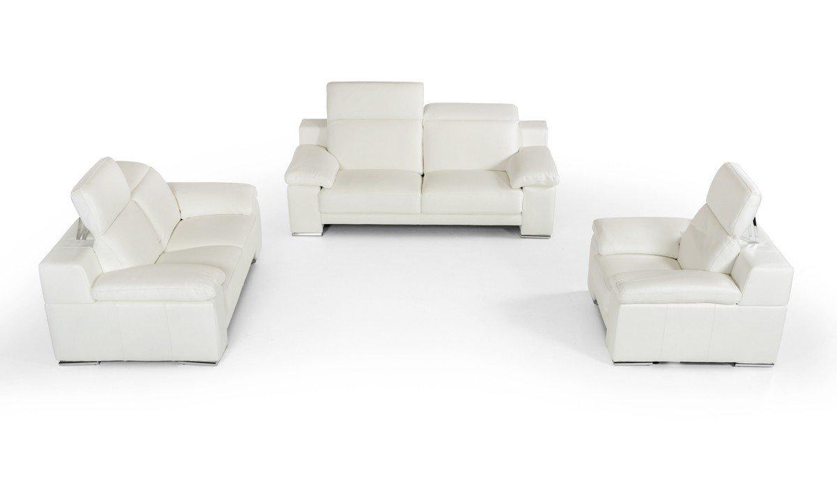

    
White Full Italian Leather Sofa Set 3Pcs VIG Estro Salotti Evergreen Modern
