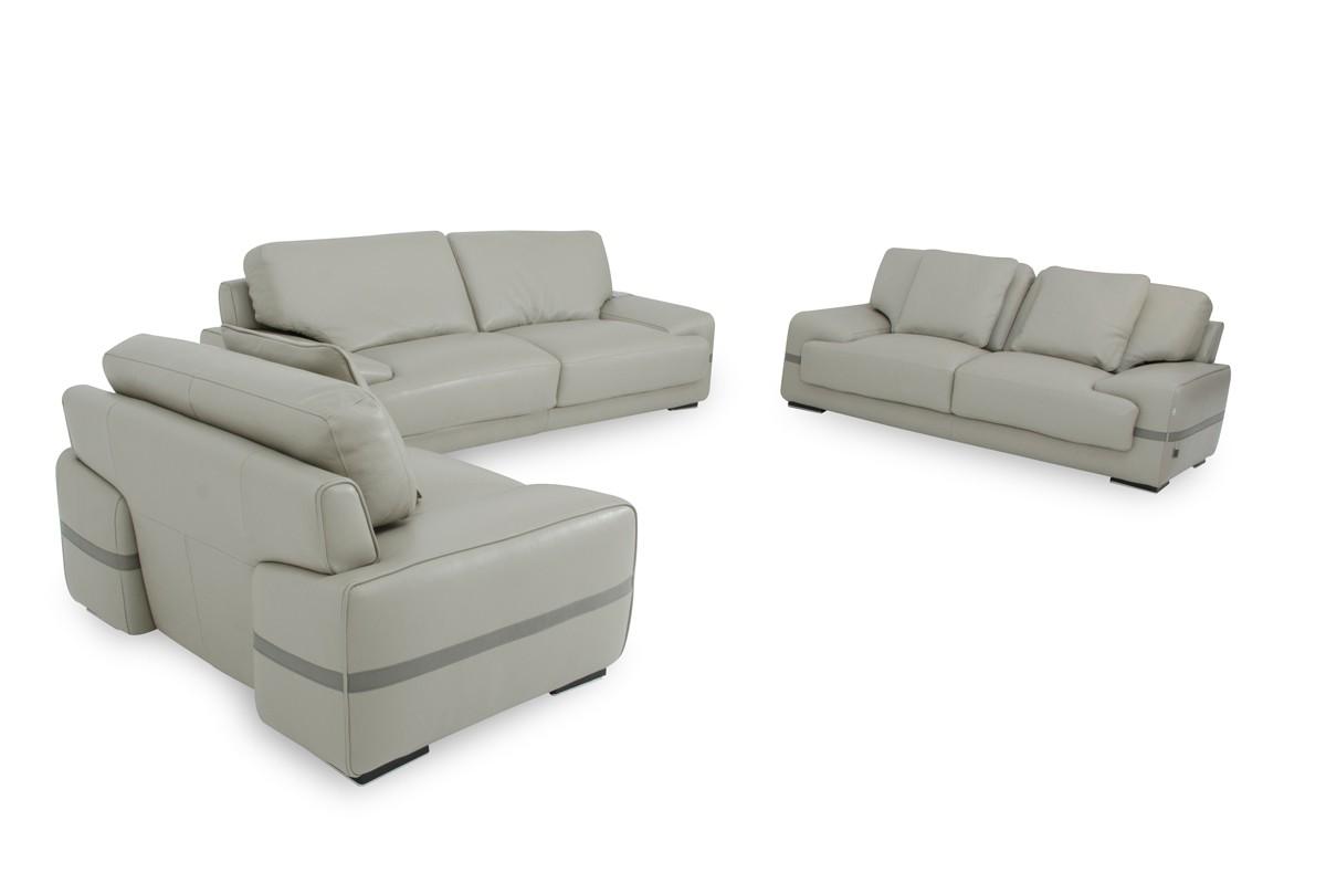 Contemporary, Modern Sofa Set VGNTEVITA-GRY VGNTEVITA-GRY in Gray Italian Leather