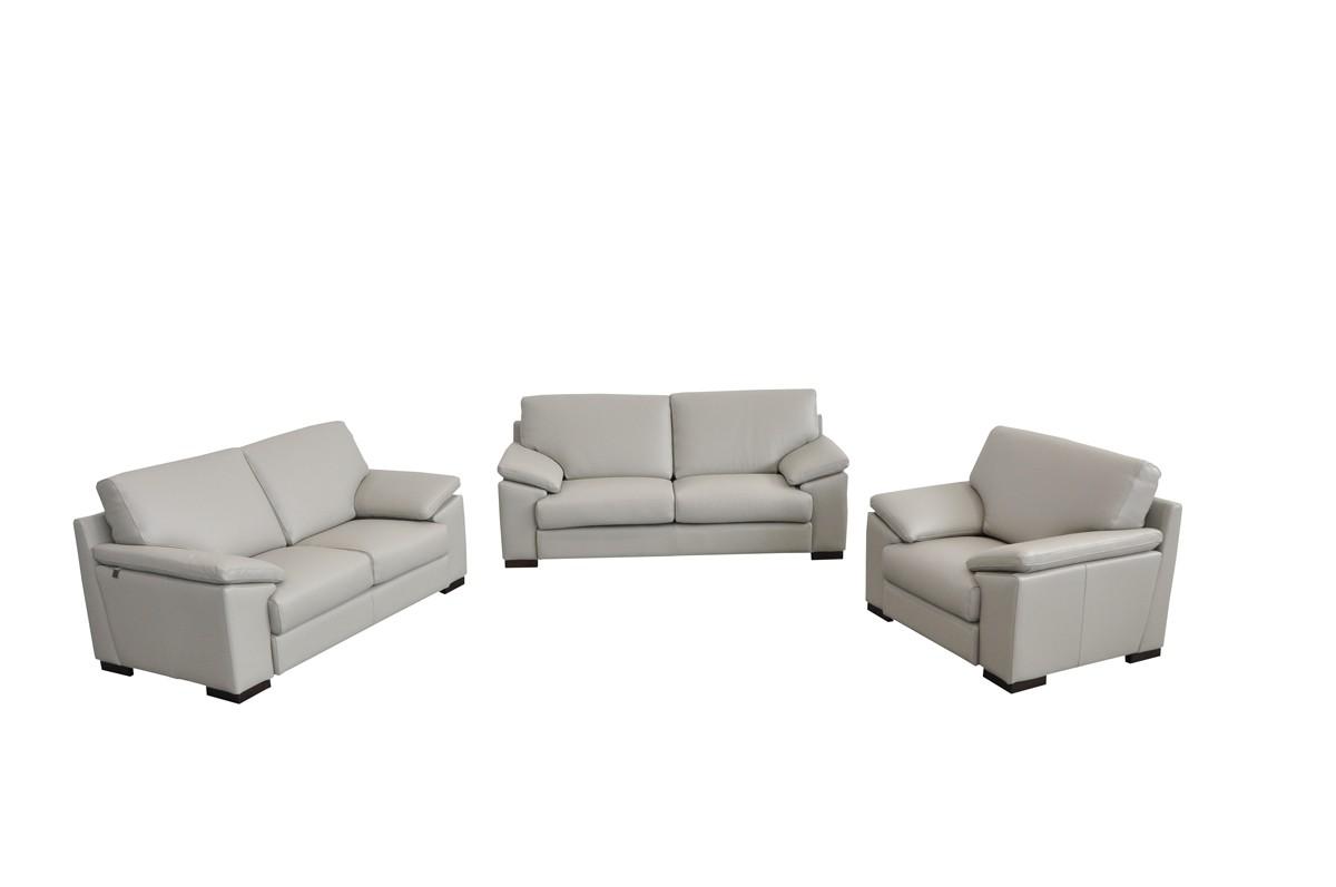 Contemporary, Modern Sofa Set VGNTMORRIS-C409 VGNTMORRIS-C409 in Gray Italian Leather