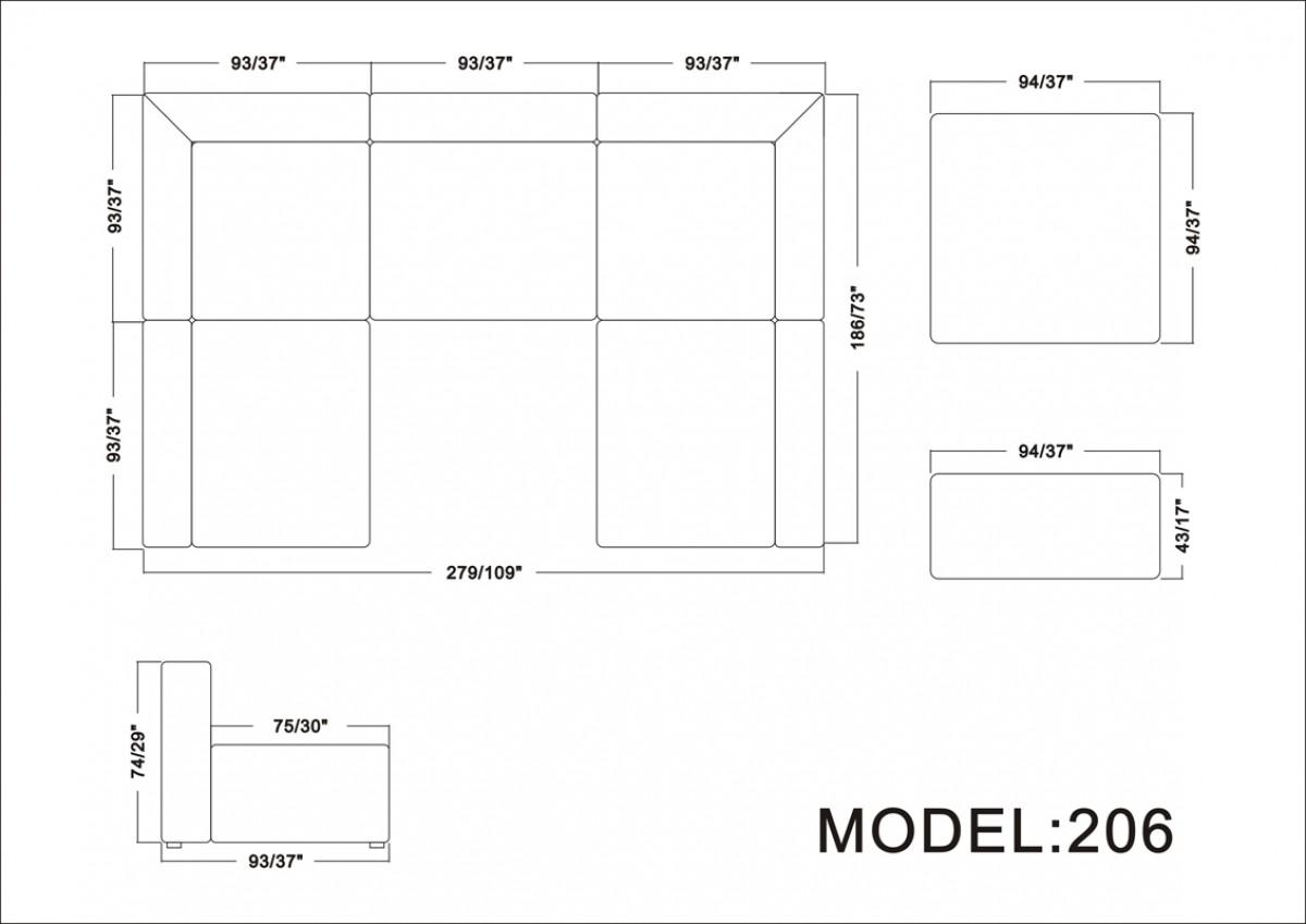 

    
VGEV206-WHT VIG Modern Divani Casa 206 White Bonded Leather Sectional Modular Sofa Set
