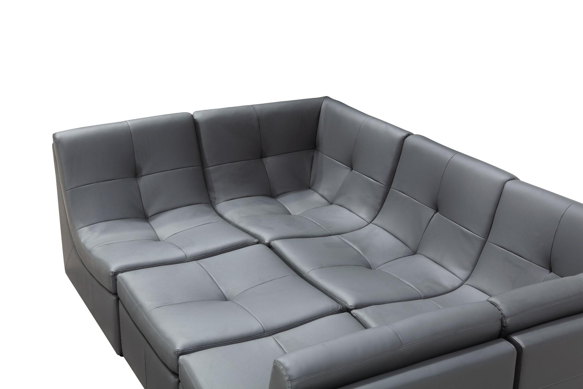 

    
VIG Furniture Divani Casa 207 Sectional Sofa Gray VGEV207-GRY
