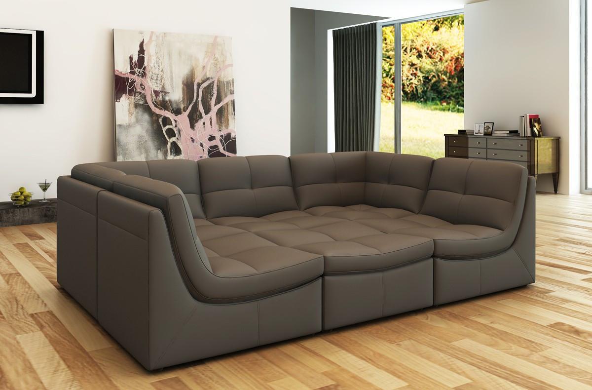 

    
Grey Bonded Leather Sectional Modular Sofa Set VIG Divani Casa 207 Modern
