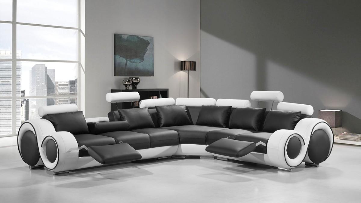 

    
Black & White Bonded Leather Sectional Sofa VIG Divani Casa 4087 Ultra Modern
