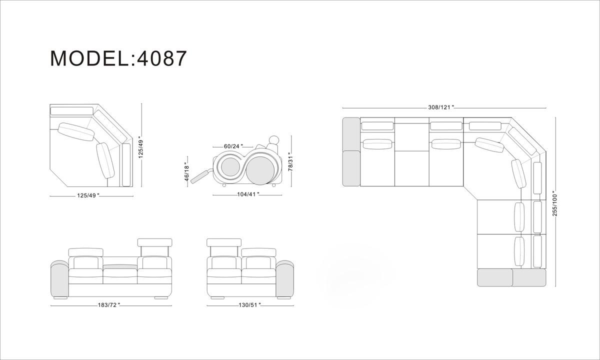 

    
VGEV4087-BLK-WHT VIG Furniture Sectional Sofa

