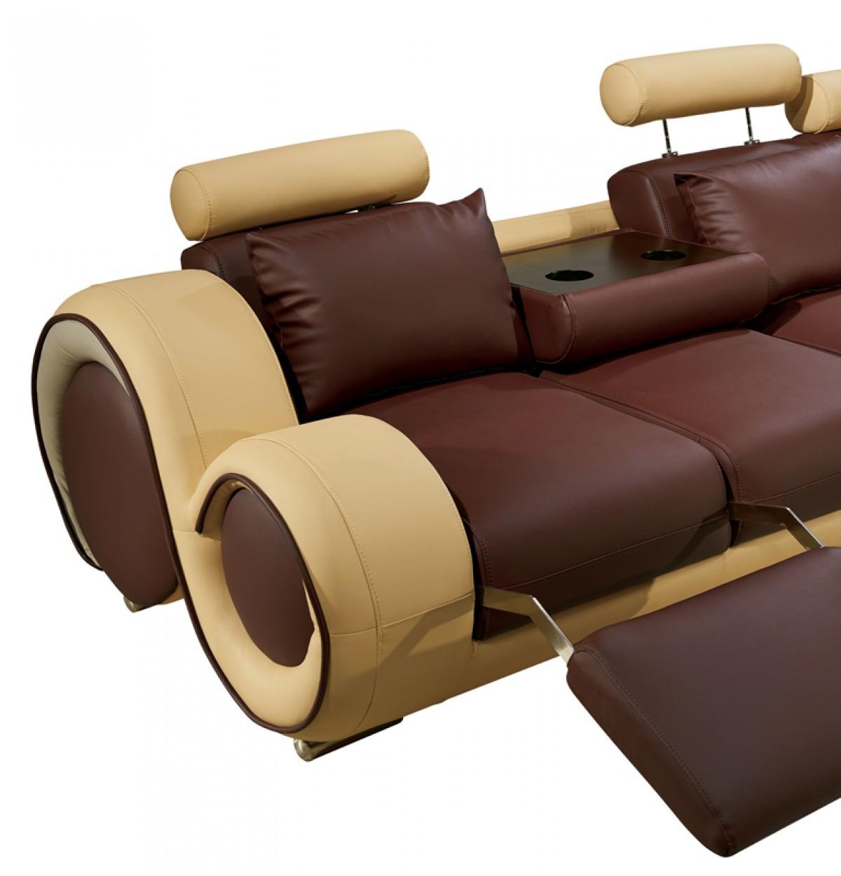 

                    
VIG Furniture Divani Casa 4087 Sectional Sofa Beige/Brown Bonded Leather Purchase 
