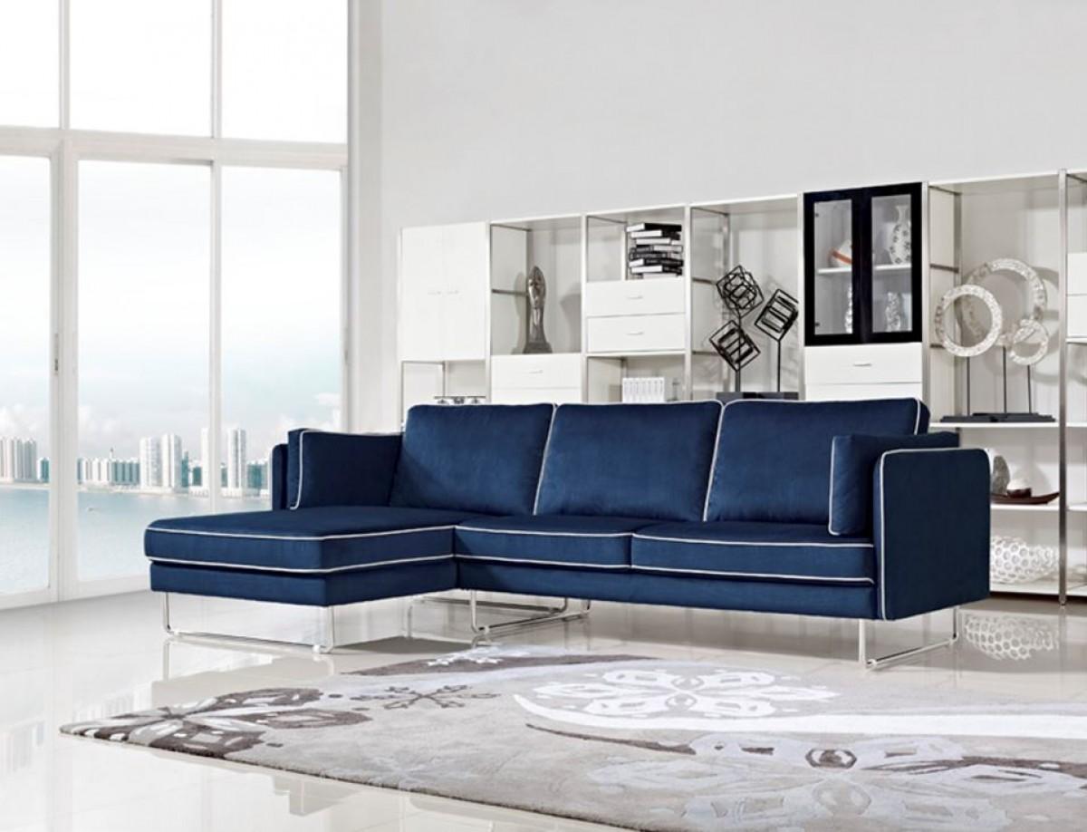 

        
VIG Furniture Divani Casa Anchusa Sectional Sofa Blue Fabric 00840729134415
