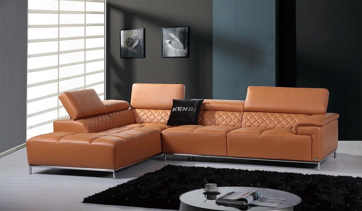 

    
Orange Italian Leather Sectional Sofa Left Chaise VIG Divani Casa Citadel Modern
