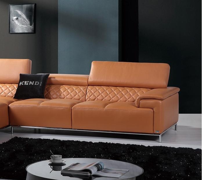 

    
Orange Italian Leather Sectional Sofa Left Chaise VIG Divani Casa Citadel Modern
