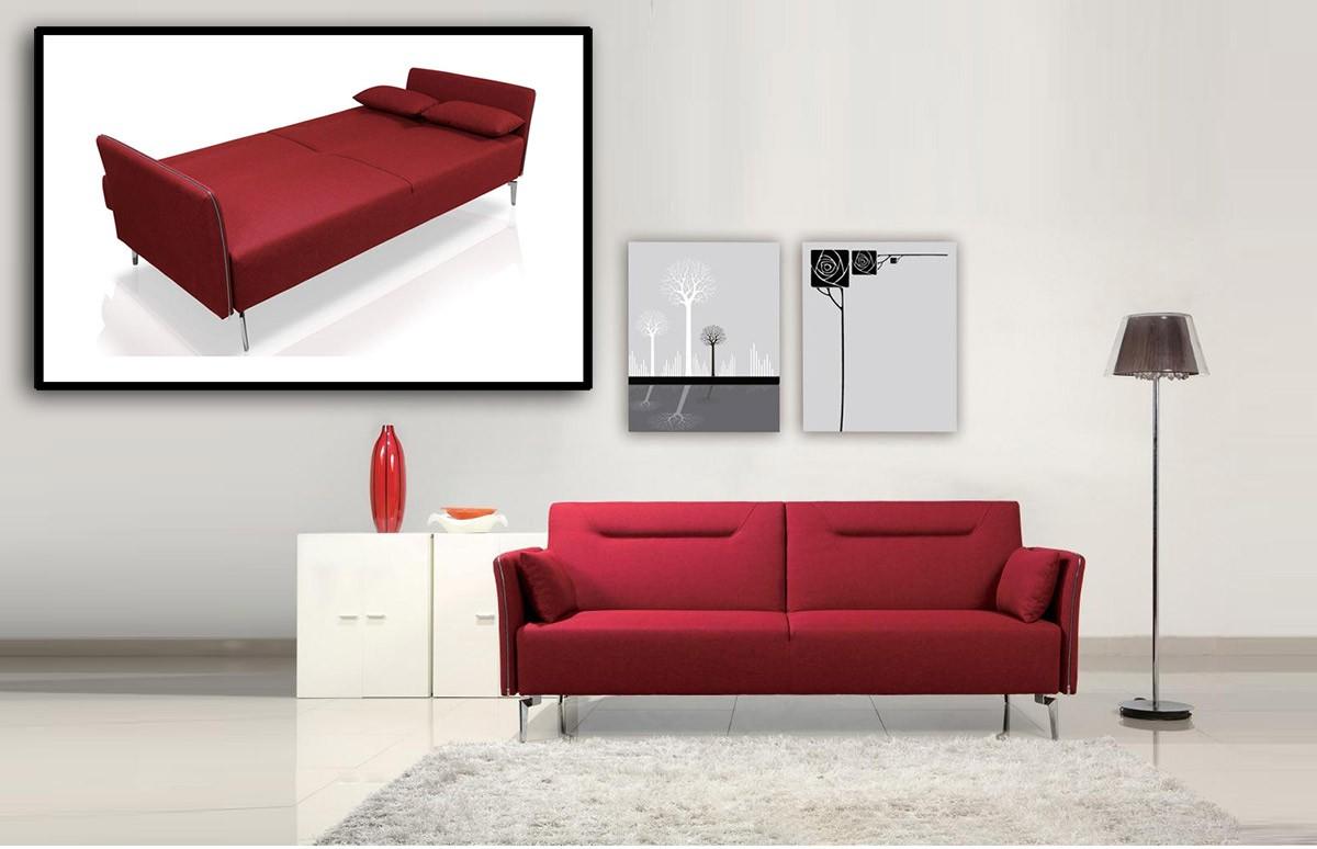 

    
Red Fabric Single Sofa Bed VIG Divani Casa Davenport Modern
