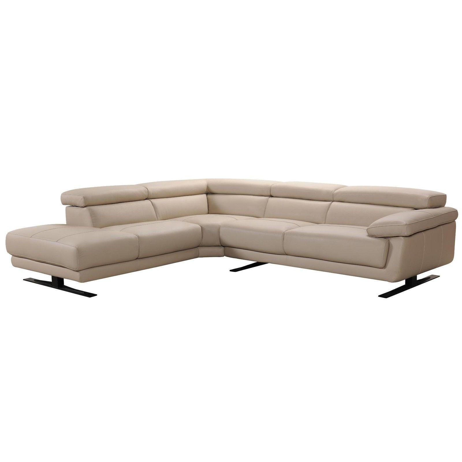 

    
Taupe Leather Sectional Sofa Left Facing Chaise VIG Divani Casa Gypsum Modern
