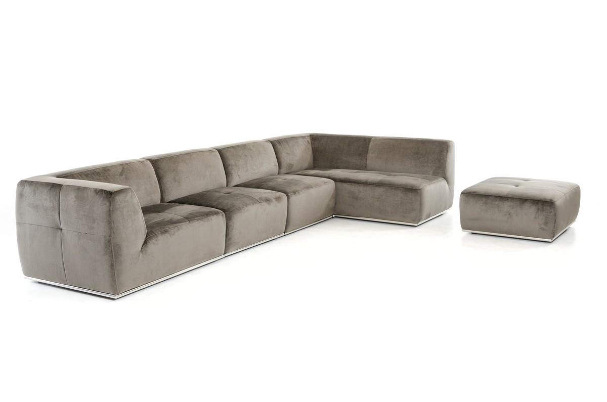 

        
VIG Furniture Divani Casa Hawthorn Sectional Sofa Set Gray Fabric 00840729143417
