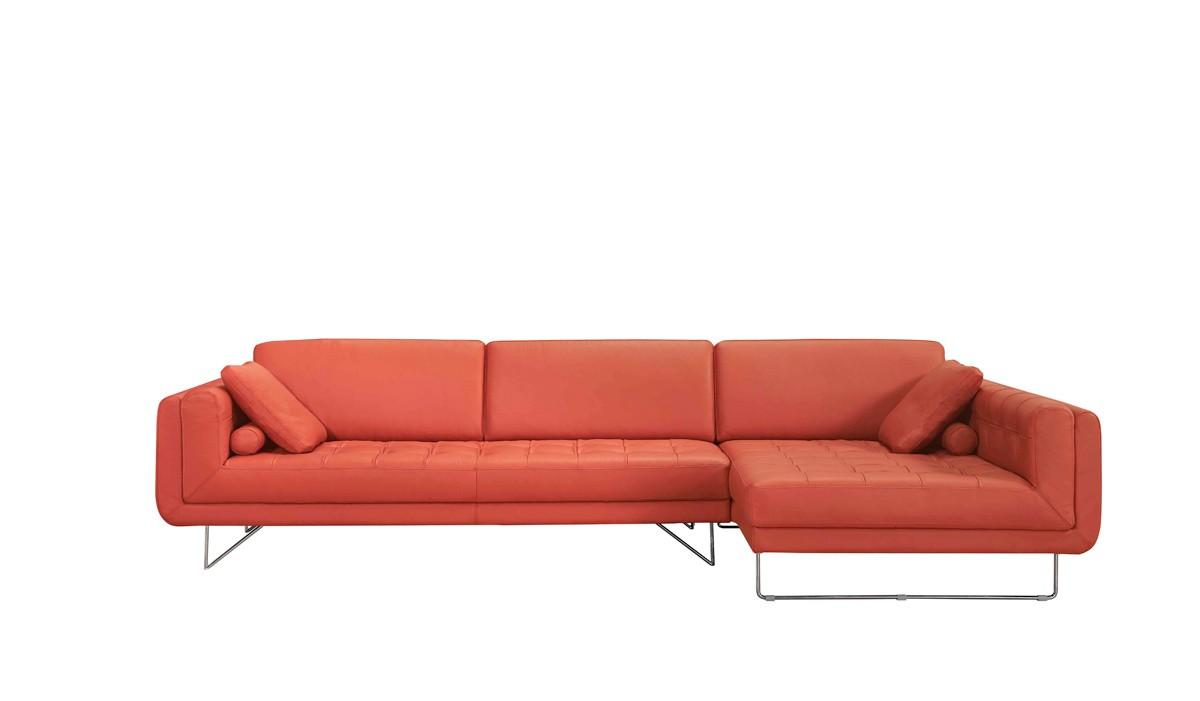 

    
Modern Orange Italian Leather Sectional Sofa Right Hand VIG Divani Casa Katie
