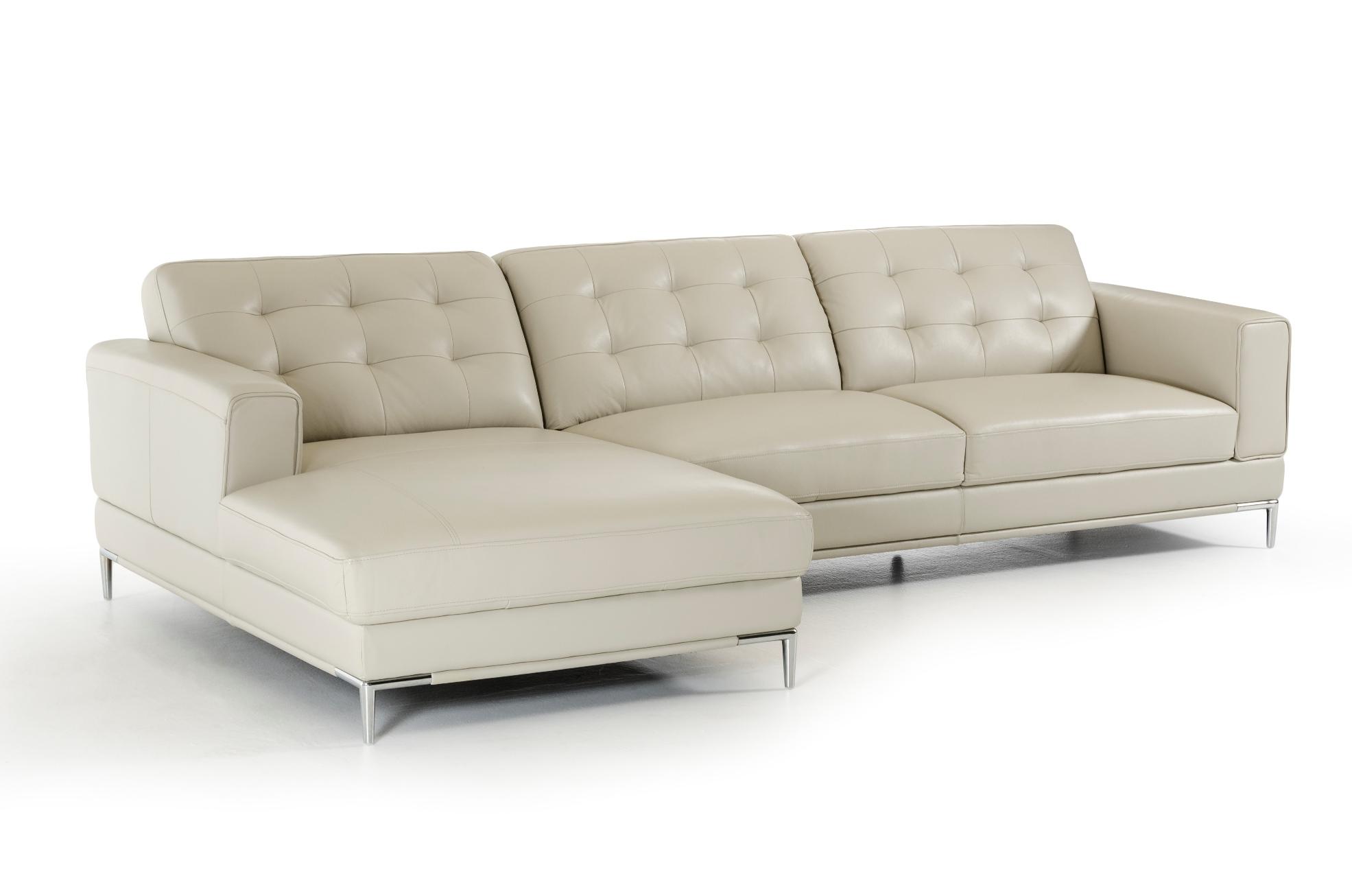 

    
Modern Light Grey Leather Sectional Sofa Left Chaise VIG Divani Casa Larkspur
