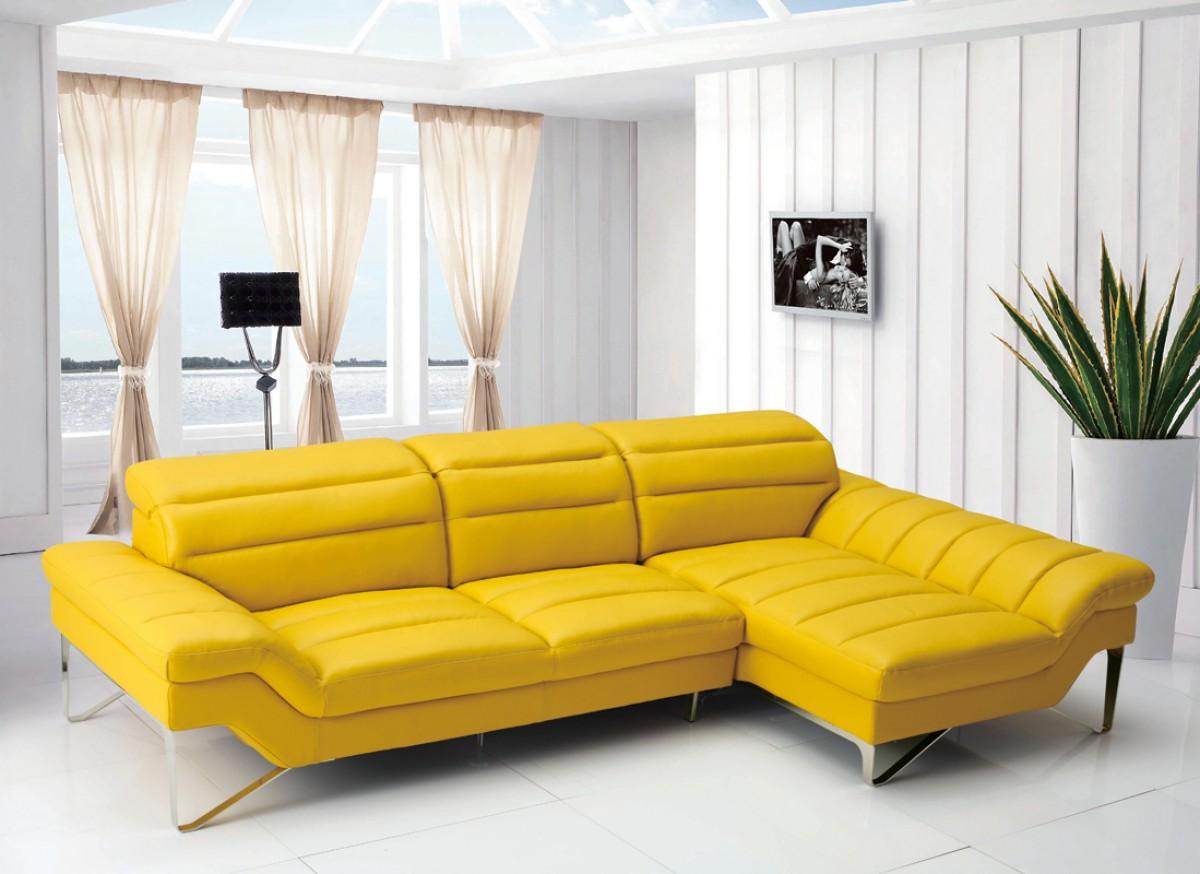 

    
Modern Yellow Italian Leather Sectional Sofa VIG Divani Casa Leven
