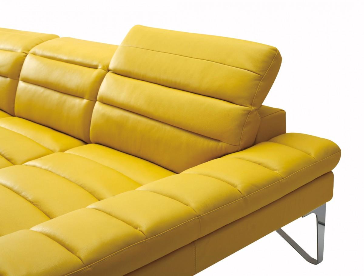 

        
VIG Furniture Divani Casa Leven Sectional Sofa Yellow Italian Leather 00840729140508
