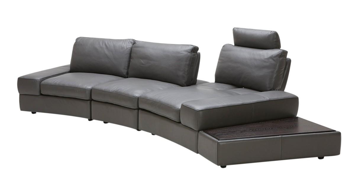 

    
VIG Modern Divani Casa Lilac Grey Italian Leather Sectional Sofa Set
