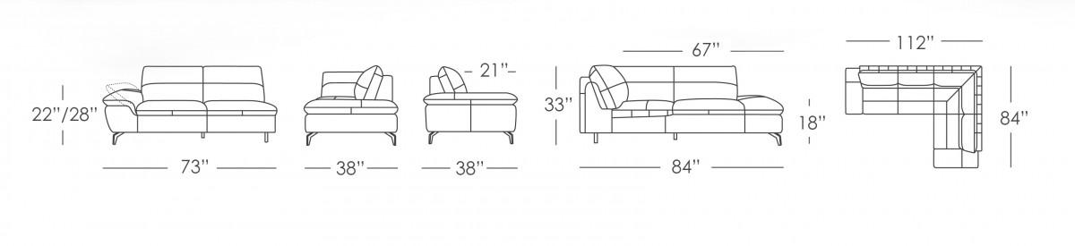 

    
VGKK1831-LTGRY VIG Furniture Sectional Sofa
