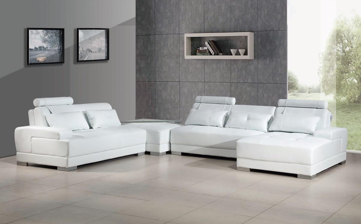 

    
Faux Leather Sectional Sofa Living Room Set 4Pcs VIG Divani Casa Phantom White
