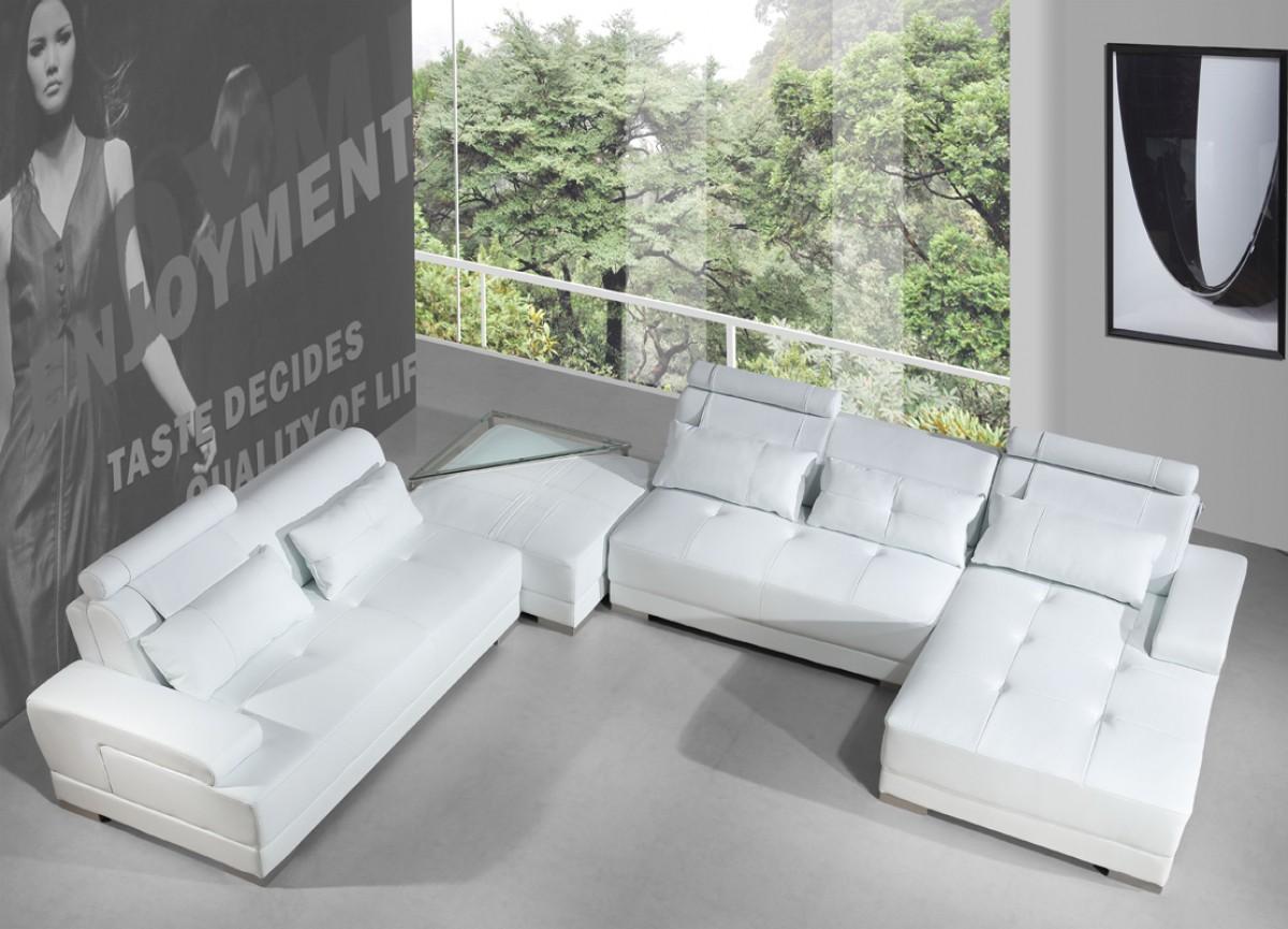 

    
Faux Leather Sectional Sofa Living Room Set 4Pcs VIG Divani Casa Phantom White
